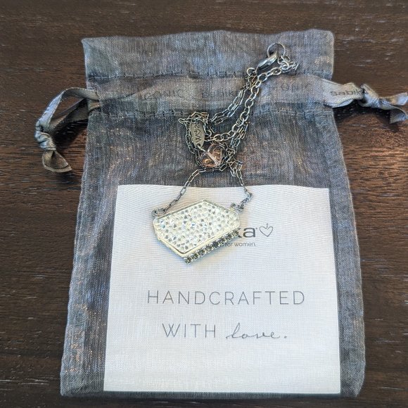 Sabika Reflection Crushed Crystal Necklace - Picture 4 of 12